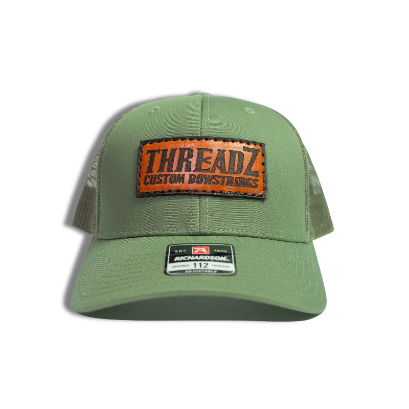Threadz Leather Patch Cap Sage – Threadz Custom Bowstrings